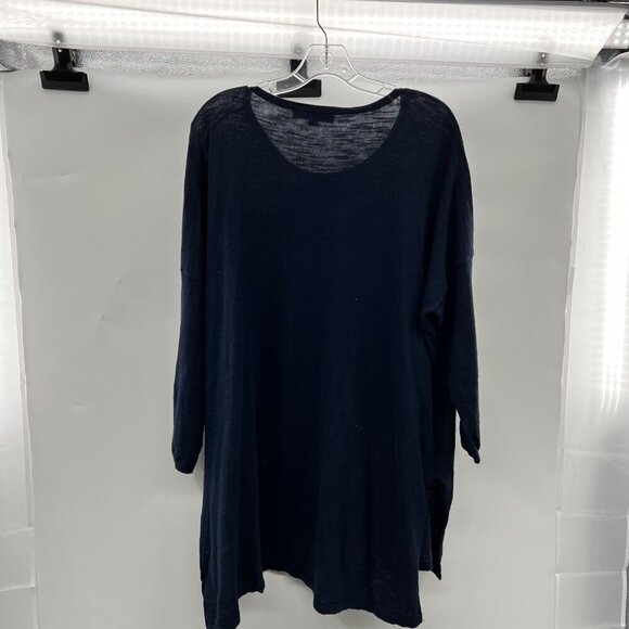 Ann Taylor Loft Round Neck Long Sleeve Lightweight Top Navy Size XL - Picture 5 of 9